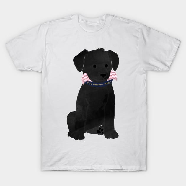 Cute Preppy Black Lab Puppy Dog T-Shirt by emrdesigns